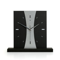 Stripe Designer-Standuhr aus MDF – Design-Applikation & leises Uhrwerk