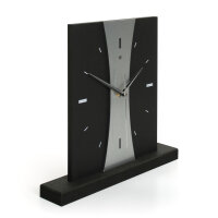 Stripe Designer-Standuhr aus MDF – Design-Applikation & leises Uhrwerk