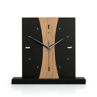 Stripe Designer-Standuhr aus MDF – Design-Applikation & leises Uhrwerk