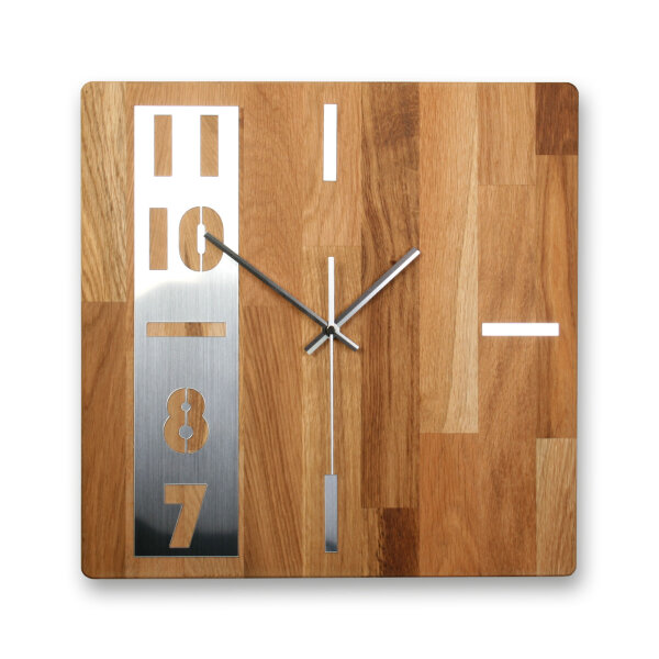 Timeline Designer-Wanduhr aus Massivholz –...