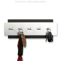 Designer Schlüsselbrett aus Holz und gebürstetem Aluminium in modernem Metallic-Look
