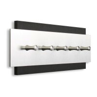 Designer Schlüsselbrett aus Holz und gebürstetem Aluminium in modernem Metallic-Look