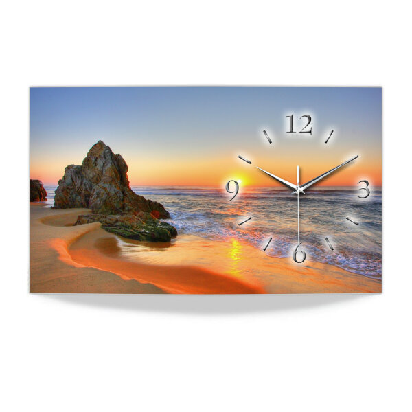 Beach Designer-Wanduhr mit leisem Uhrwerk aus Alu