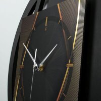 Runde 3D Designer-Wanduhr „Dark Elegance“ in modernem Metallic-Look schwarz-gold