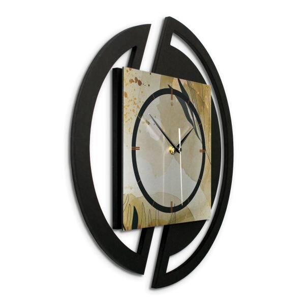 Runde 3D Designer-Wanduhr „Elegant Leaves“ in...