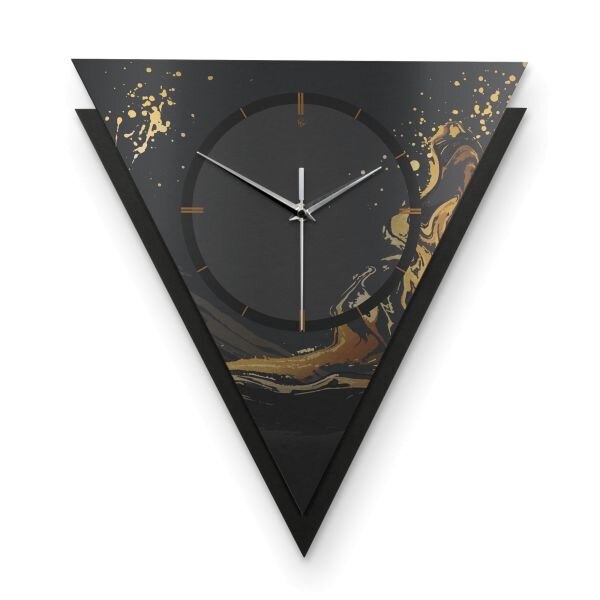 Dreieckige 3D Designer-Wanduhr „Golden...