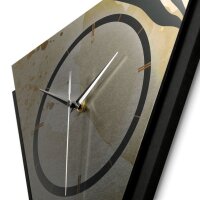 Dreieckige 3D Designer-Wanduhr „Elegant Leaves“ in modernem Metallic-Look schwarz-gold