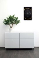 3D Wanduhr "Golden Ring" aus gebürstetem Aluminium & MDF mit leisem Funk- oder Quarzuhrwerk