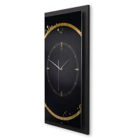 3D Wanduhr "Golden Ring" aus gebürstetem Aluminium & MDF mit leisem Funk- oder Quarzuhrwerk