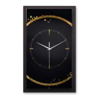 3D Wanduhr "Golden Ring" aus gebürstetem Aluminium & MDF mit leisem Funk- oder Quarzuhrwerk