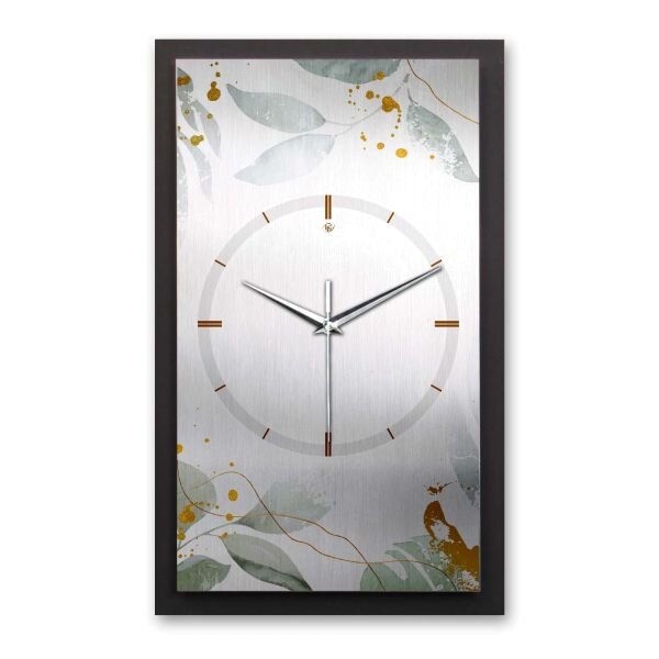 3D Wanduhr "Leaves" aus gebürstetem Aluminium & MDF mit leisem Funk- oder Quarzuhrwerk
