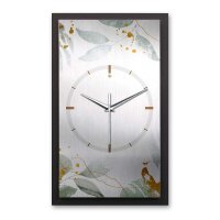 3D Wanduhr "Leaves" aus gebürstetem Aluminium & MDF mit leisem Funk- oder Quarzuhrwerk