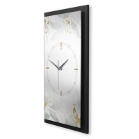 3D Wanduhr "Leaves" aus gebürstetem Aluminium & MDF mit leisem Funk- oder Quarzuhrwerk
