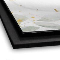 3D Wanduhr "Leaves" aus gebürstetem Aluminium & MDF mit leisem Funk- oder Quarzuhrwerk