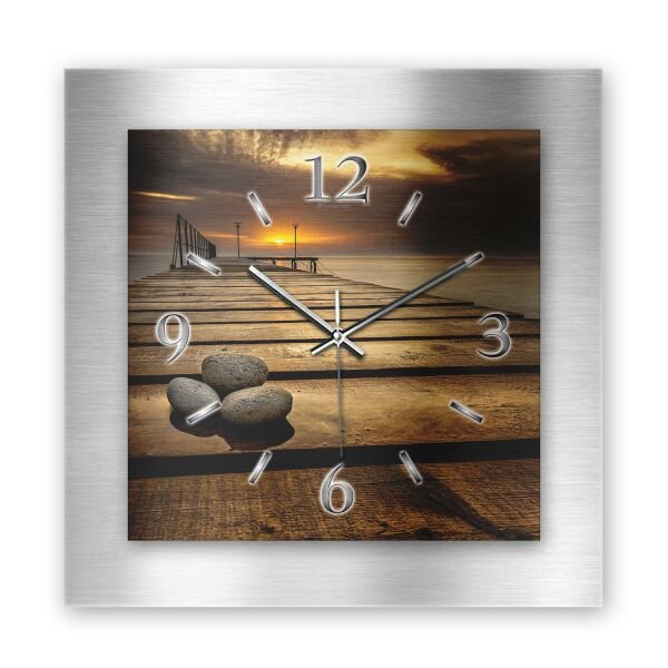 3D Design-Wanduhr "Steine am Steg" aus...