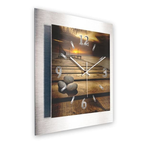 3D Design-Wanduhr "Steine am Steg" aus...