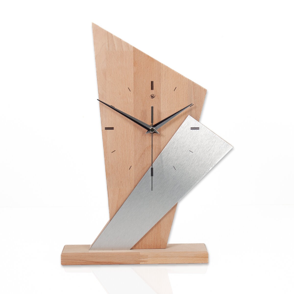 Brown Arrow Designer-Standuhr aus Massivholz – Eiche/Buche & leises Uhrwerk