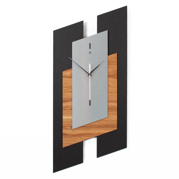 Designer Wanduhr "Tricolor Squares" aus Holz in...