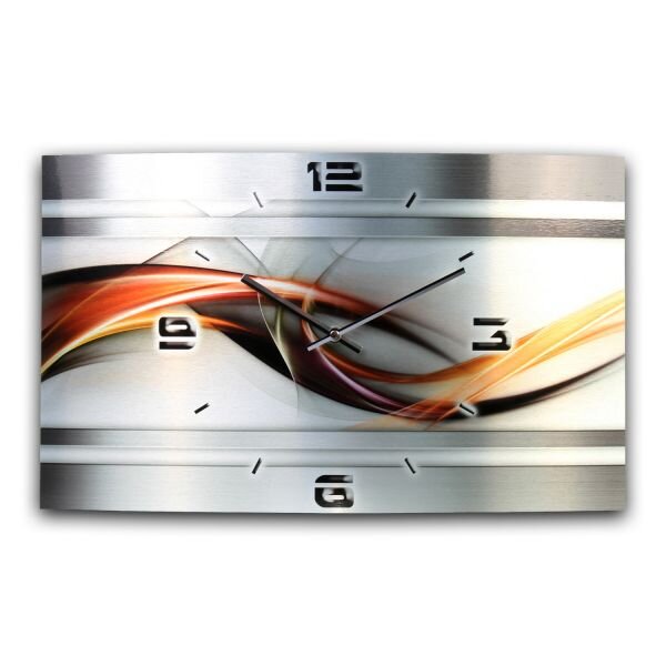 Abstrakt Metallic Designer-Wanduhr mit leisem Uhrwerk aus Alu