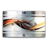 Abstrakt Metallic Designer-Wanduhr mit leisem Uhrwerk aus Alu