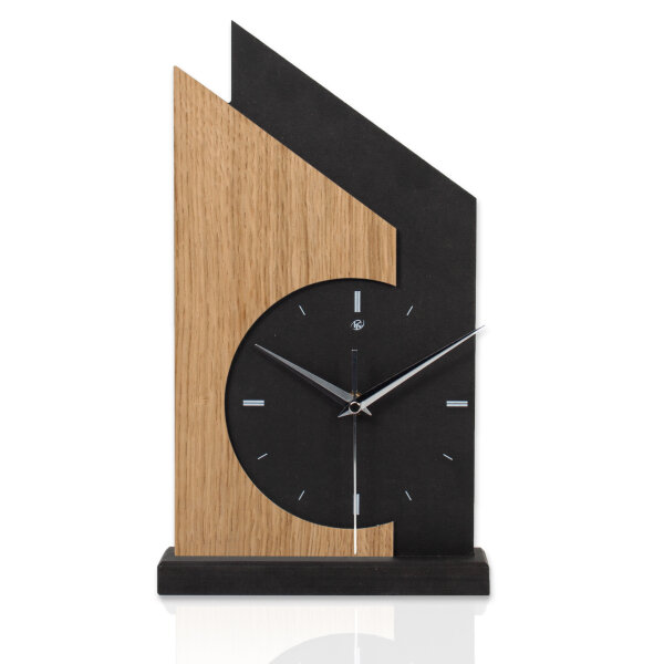 Skyscraper Designer-Standuhr aus MDF – Design-Applikation & leises Uhrwerk