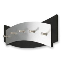 Designer Schl&uuml;sselbrett aus Holz und geb&uuml;rstetem Aluminium in modernem Metallic-Look