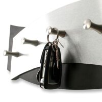 Designer Schl&uuml;sselbrett aus Holz und geb&uuml;rstetem Aluminium in modernem Metallic-Look