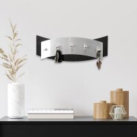 Designer Schl&uuml;sselbrett aus Holz und geb&uuml;rstetem Aluminium in modernem Metallic-Look