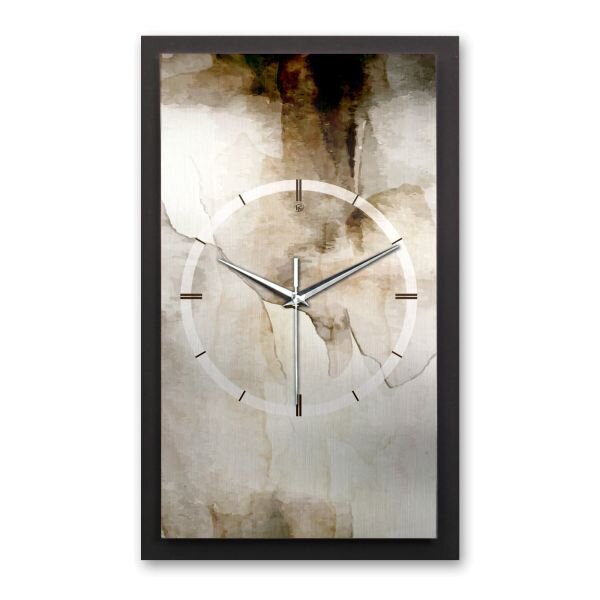 3D Wanduhr "Abstract Bronze" aus gebürstetem Aluminium & MDF mit leisem Funk- oder Quarzuhrwerk