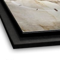 3D Wanduhr "Abstract Bronze" aus gebürstetem Aluminium & MDF mit leisem Funk- oder Quarzuhrwerk