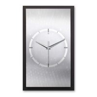 Design-Wanduhr "Shimmering Light" aus geb&uuml;rstetem Aluminium & MDF mit fl&uuml;sterleisem Uhrwerk | B-Ware