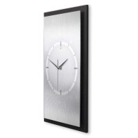 Design-Wanduhr "Shimmering Light" aus geb&uuml;rstetem Aluminium & MDF mit fl&uuml;sterleisem Uhrwerk | B-Ware