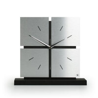 Squares Designer-Standuhr aus MDF – Design-Applikation & leises Uhrwerk