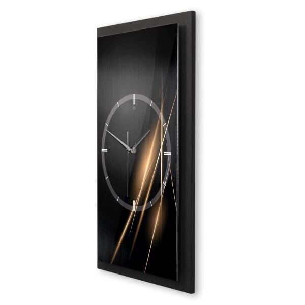 Design-Wanduhr "Shimmering Light" aus gebürstetem Alu & MDF mit leisem Uhrwerk | B-Ware