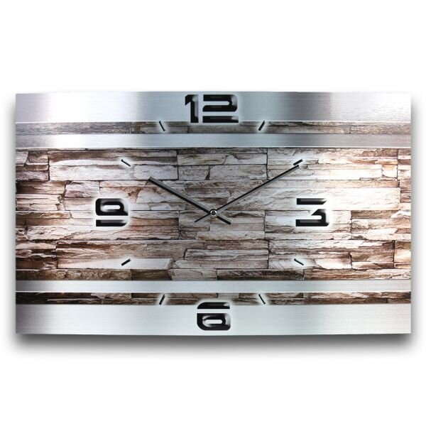 Stein Metallic Designer-Wanduhr mit leisem Uhrwerk aus Alu