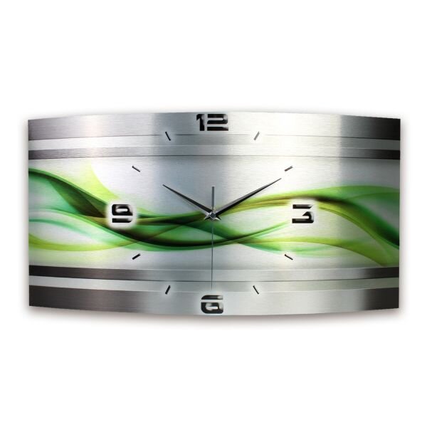Abstrakt Metallic Designer-Wanduhr mit leisem Uhrwerk aus Alu