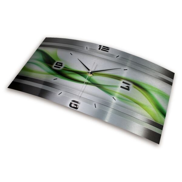 Abstrakt Metallic Designer-Wanduhr mit leisem Uhrwerk aus Alu