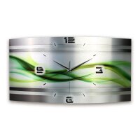 Abstrakt Metallic Designer-Wanduhr mit leisem Uhrwerk aus Alu