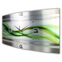 Abstrakt Metallic Designer-Wanduhr mit leisem Uhrwerk aus Alu