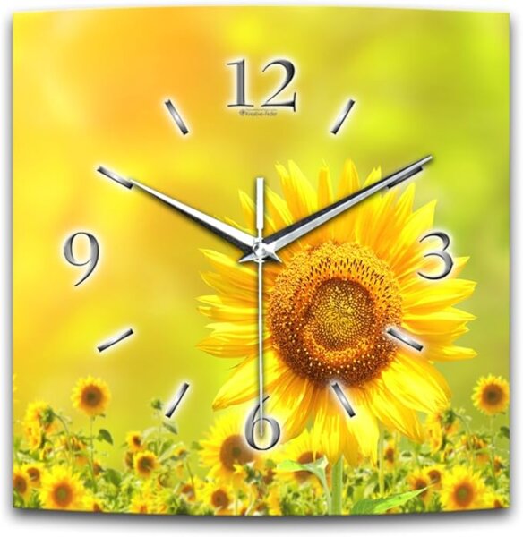 Wanduhr "Sonnenblume" in modernem Design mit...