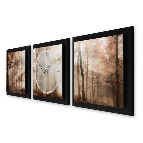 3-teilige Designer-Wanduhr „Autumn“ in...