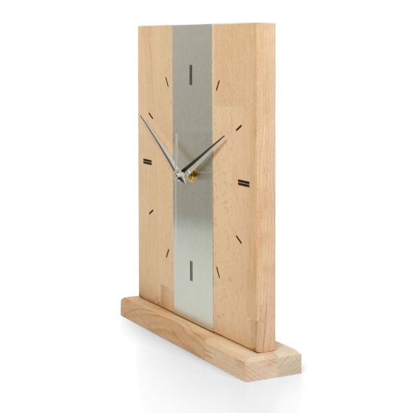 Designer Standuhr "Silver Stripe" aus...