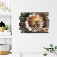 Design-Wanduhr "Kaffee" aus Naturholz mit flüsterleisem Uhrwerk | B-Ware