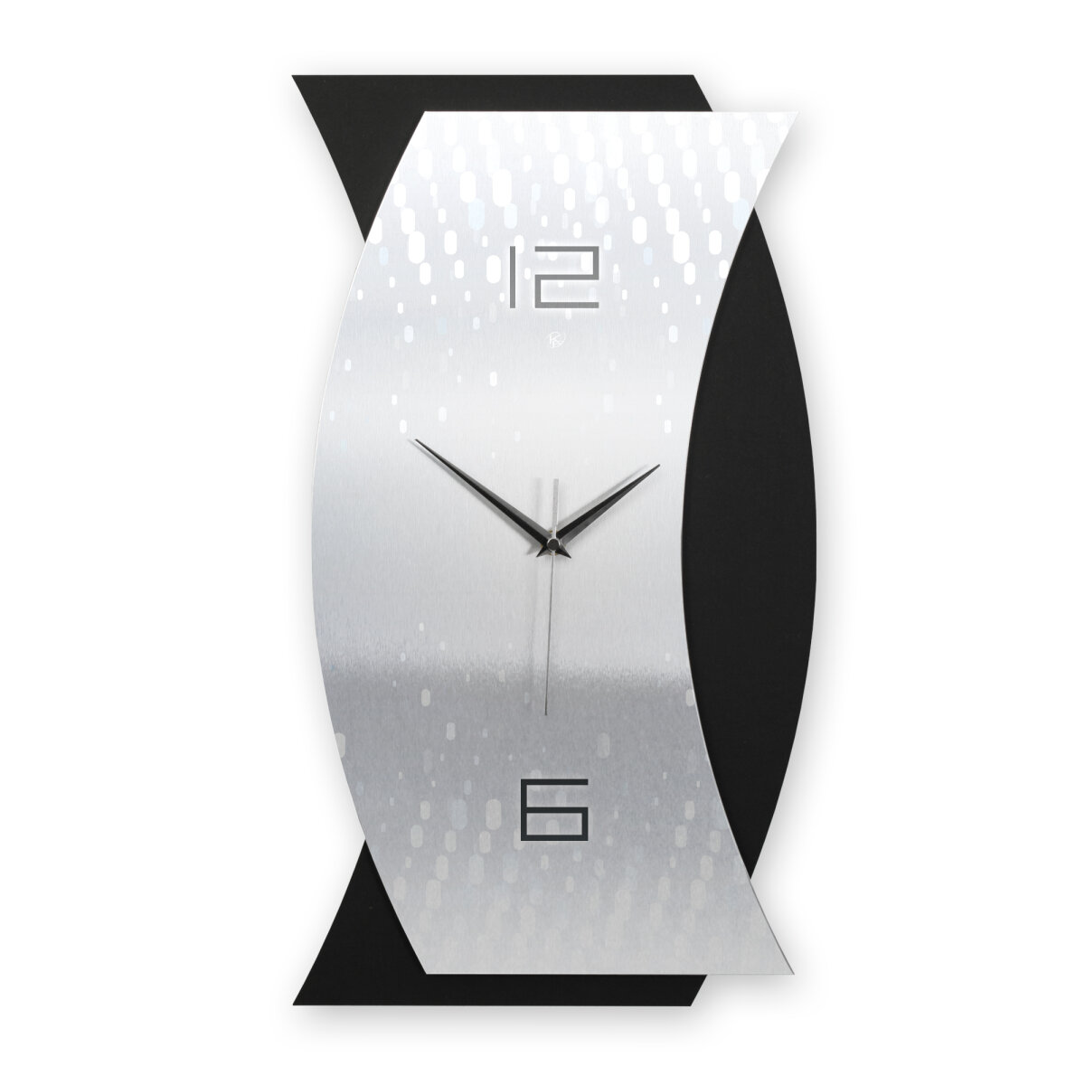 Designer-Wanduhr „Silver Light“ aus gebürstetem Alu in modernem Metallic-Look | B-Ware