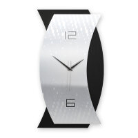 Designer-Wanduhr „Silver Light“ aus gebürstetem Alu in modernem Metallic-Look | B-Ware