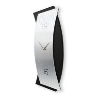 Designer-Wanduhr „Silver Light“ aus gebürstetem Alu in modernem Metallic-Look | B-Ware