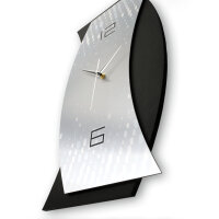 Designer-Wanduhr „Silver Light“ aus gebürstetem Alu in modernem Metallic-Look | B-Ware