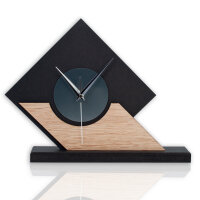 Linea Design-Tischuhr aus MDF -  Echtholzfurnier &  leises Uhrwerk