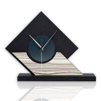Linea Design-Tischuhr aus MDF -  Echtholzfurnier &  leises Uhrwerk