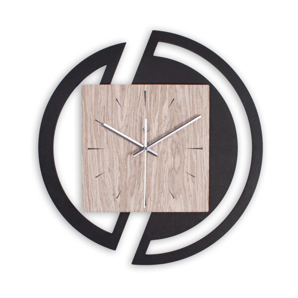 Runde Designer Wanduhr aus Holz mit stilvollem Akzent aus...